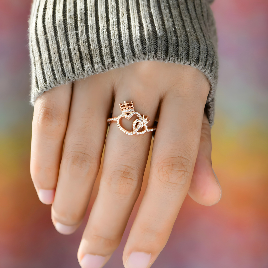 Pierścionek Dwie Serce