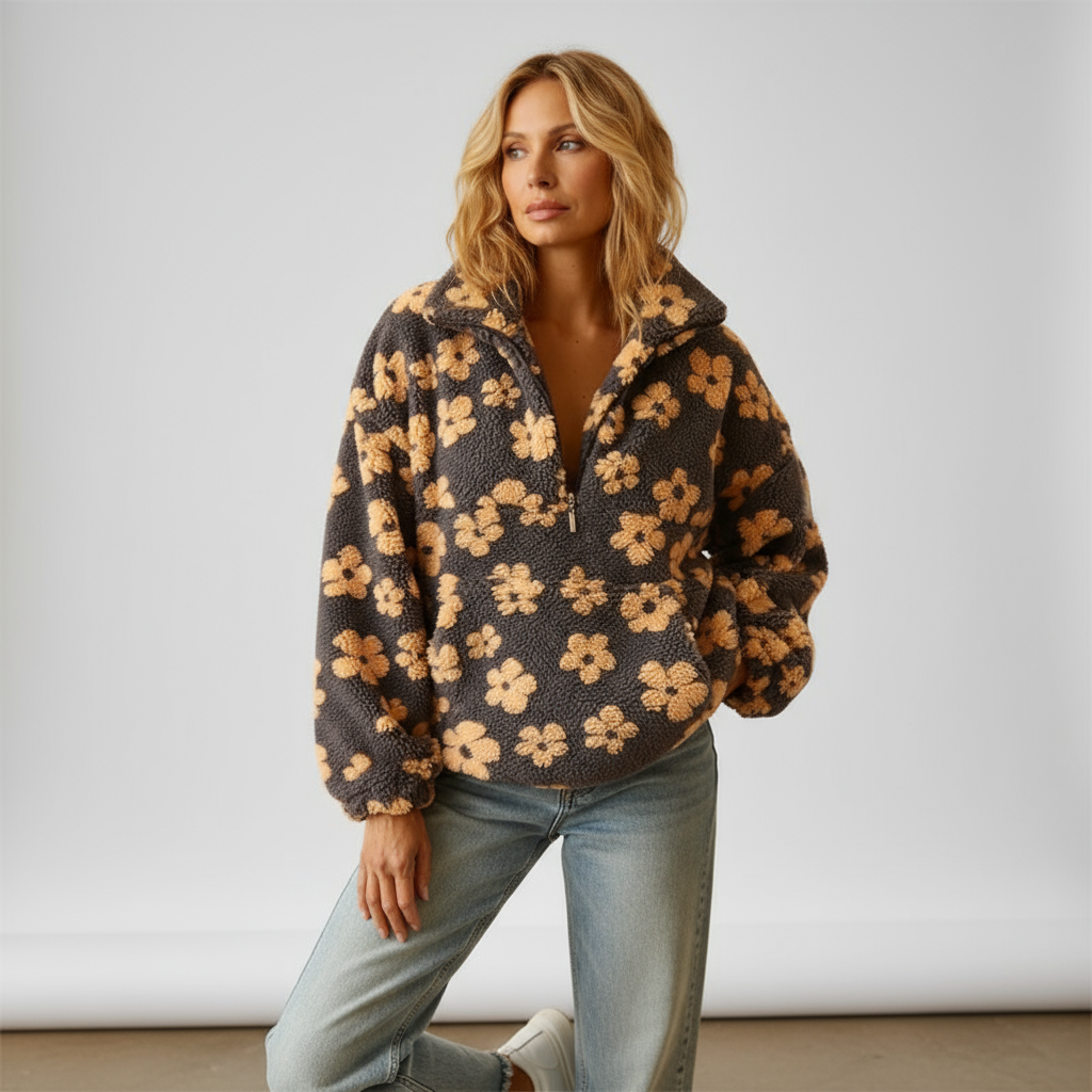Daisy | Fleece Ciepła Kwiatowa