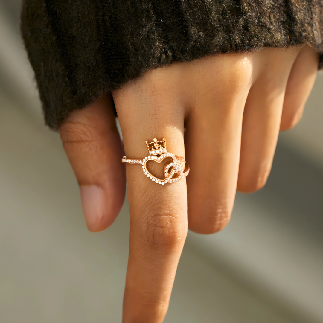 Pierścionek Dwie Serce