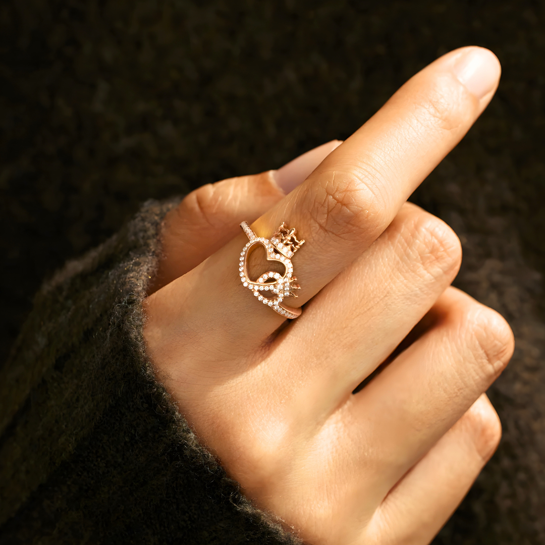 Pierścionek Dwie Serce