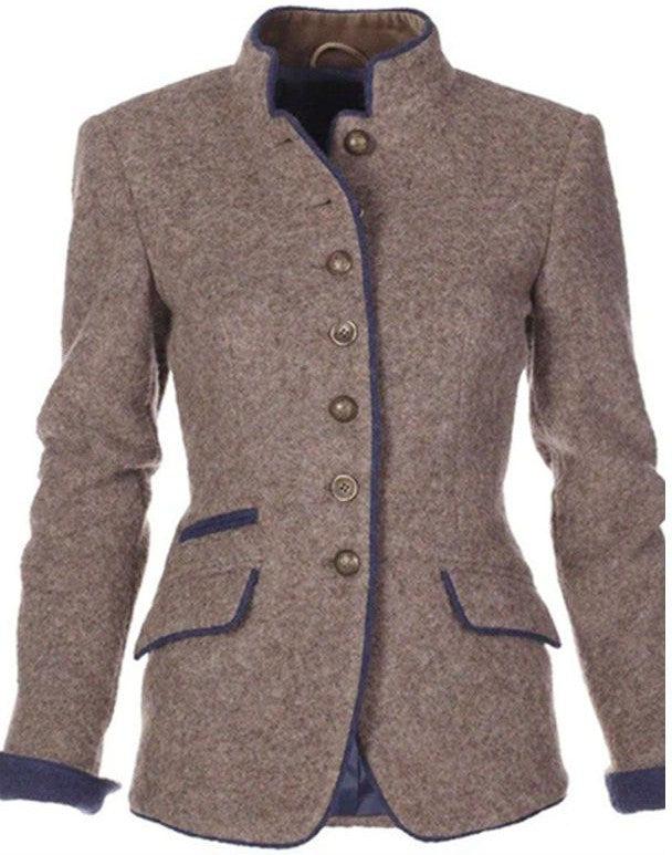 Natasza™ - Elegancki kardigan z wysokim kołnierzem